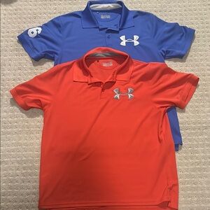 Under Armour Men’s Polo Shirts - Blue and Orange Set